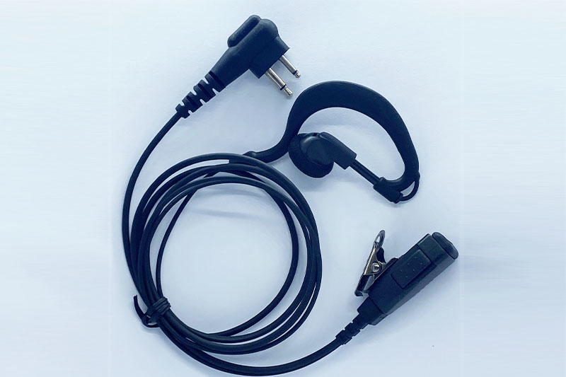 C shaped earpieces with 2 pin connectors for two way radios